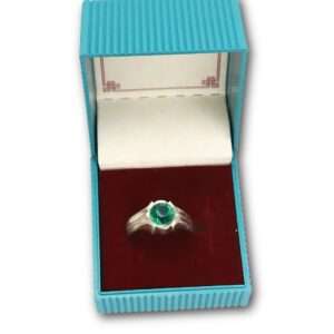 Cz Gem Stone Ring, (CODE : VSNCGSR007), Colour Orange, Silver.