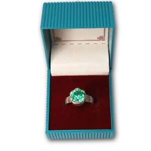 Cz Gem Stone Ring, (CODE : VSNCGSR018), Colour Green, 925 Sterling Silver .