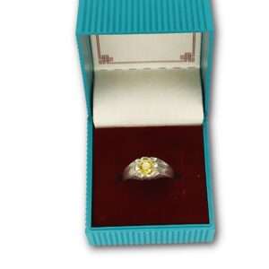 Cz Gem Stone Ring, (CODE : VSNCGSR011), Colour Yellow, 925 Sterling Silver.