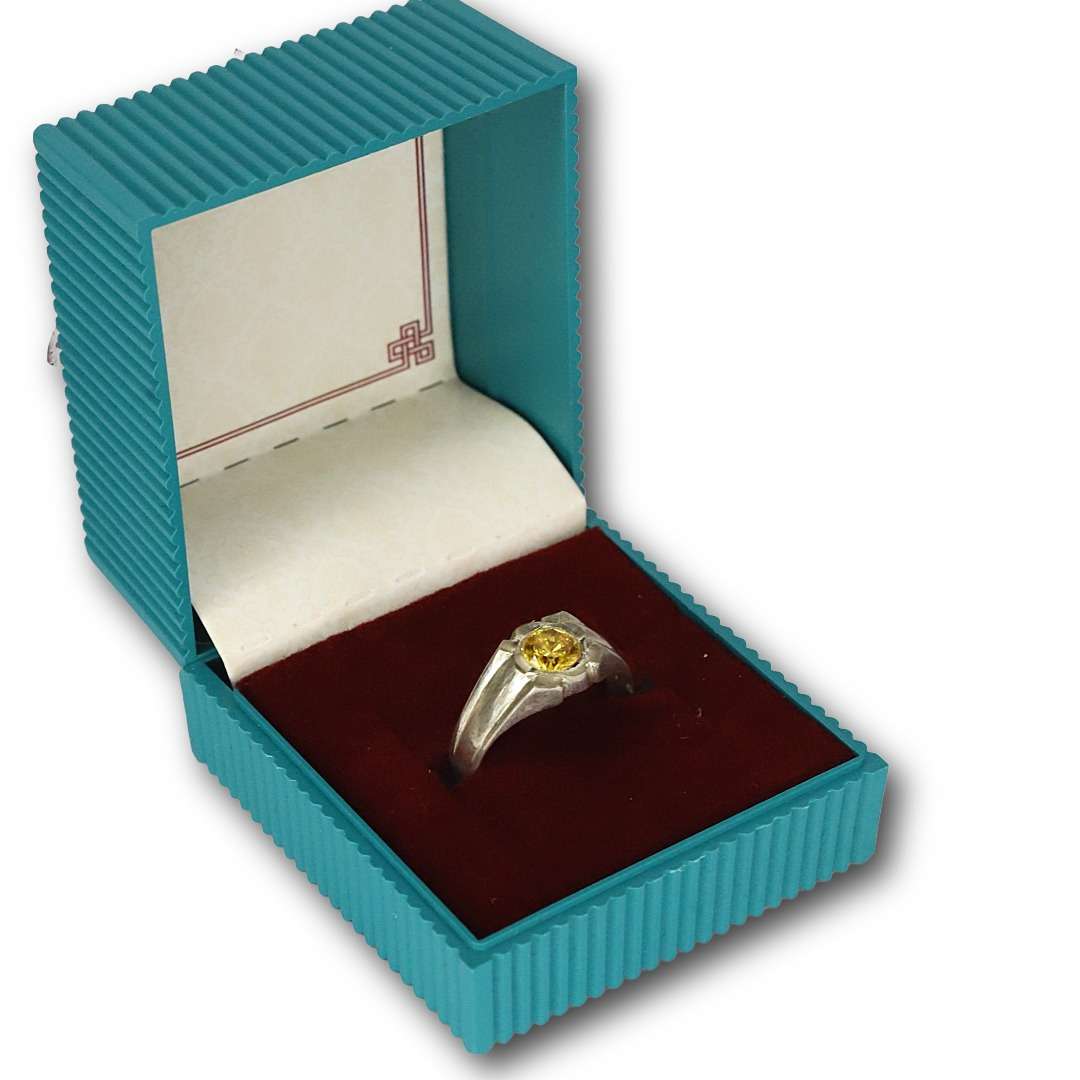 Cz Gem Stone Ring, (CODE : VSNCGSR011), Colour Yellow, 925 Sterling Silver. - Image 2