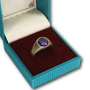Cz Gem Stone Ring, (CODE : VSNCGSR006), Colour Purple, 925 Sterling Silver .