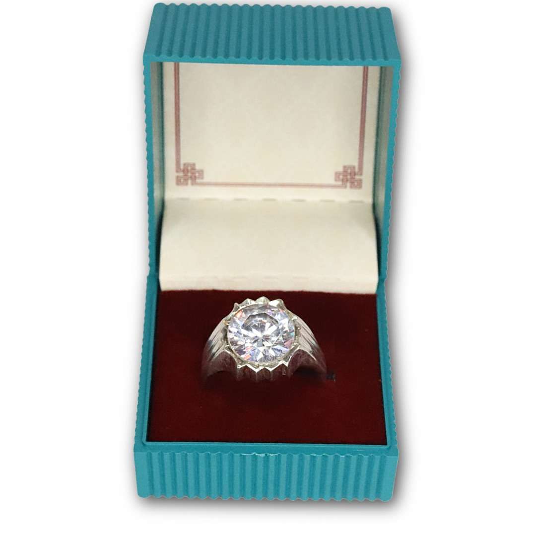 Cz Gem Stone Ring, (CODE : VSNCGSR019), Colour White, 925 Sterling Silver.