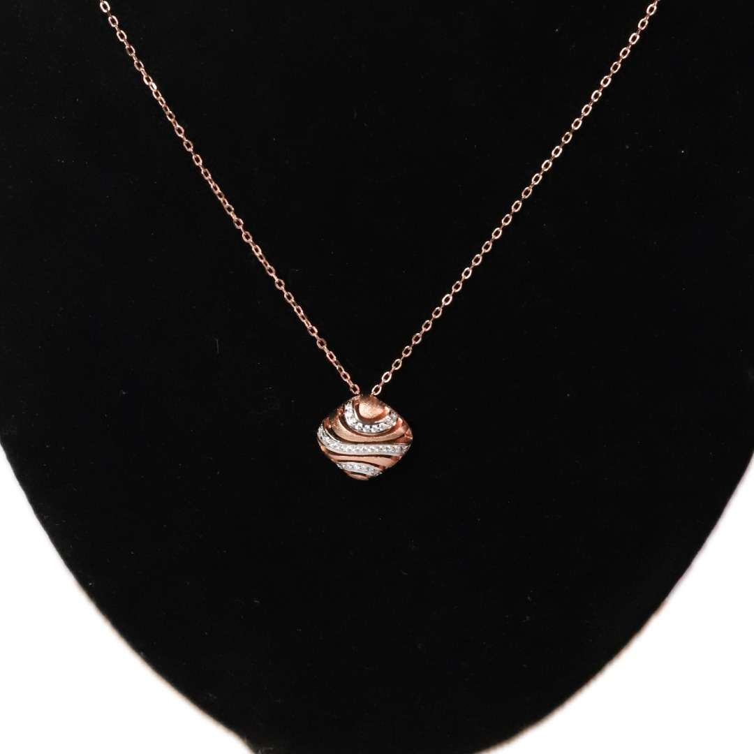Women`s Rose Goid (CODE:VSNCRGCSE013) Chain With Earring, S925 Sterling Silver. - Image 2