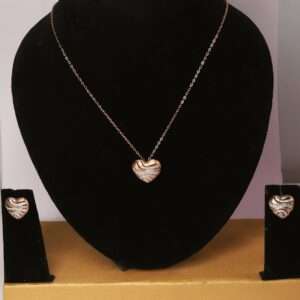 Women`s Rose Goid (CODE:VSNCRGCSE014) Chain With Earring, S925 Sterling Silver.