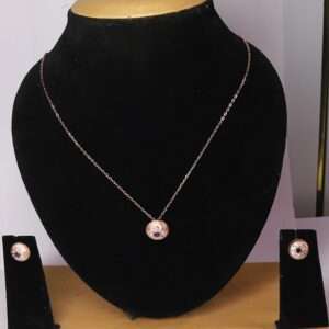 Women`s Rose Goid (CODE:VSNCRGCSE009) Chain With Earring, S925 Sterling Silver.