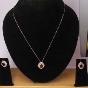 Women`s Rose Goid (CODE:VSNCRGCSE006) Chain With Earring, S925 Sterling Silver.