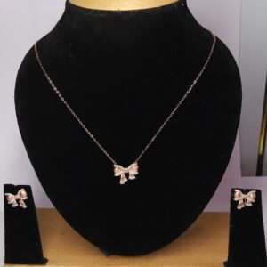 Women`s Rose Goid (CODE:VSNCRGCSE005) Chain With Earring, S925 Sterling Silver.