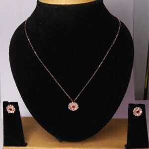 Women`s Rose Goid (CODE:VSNCRGCSE001) Chain With Earring, S925 Sterling Silver.