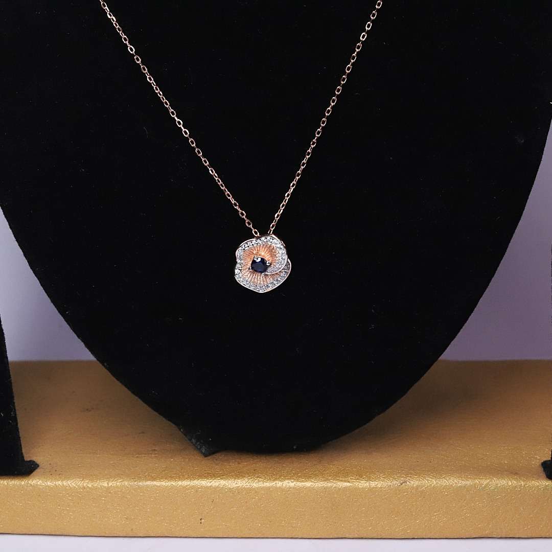 Women`s Rose Goid (CODE:VSNCRGCSE010) Chain With Earring, S925 Sterling Silver. - Image 2