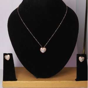 Women`s Rose Goid (CODE:VSNCRGCSE003) Chain With Earring, S925 Sterling Silver.