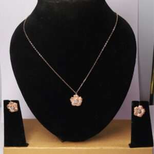 Women`s Rose Goid (CODE:VSNCRGCSE011) Chain With Earring, S925 Sterling Silver.