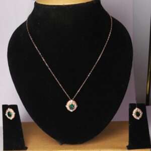 Women`s Rose Goid (CODE:VSNCRGCSE008) Chain With Earring, S925 Sterling Silver.